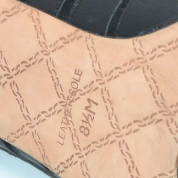 L.A.M.B. Stefani Y2K Black Leather Stiletto Peep Open Toe Booties Boots Heel 8.5 - Picture 11 of 11